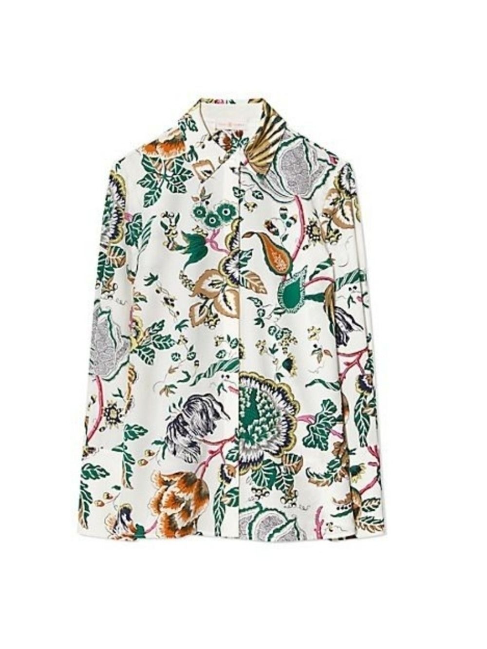 Tory Burch Erica Printed Silk Button-Down Top Women's Size Small - Picture 4 of 15